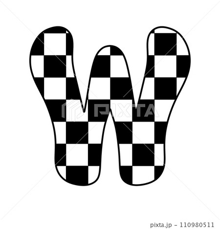 alphabet letter checkered typography y2k groovy retro  110980511