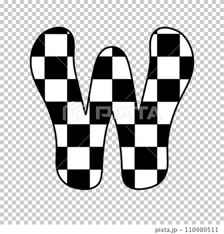 alphabet letter checkered typography y2k groovy retro  110980511