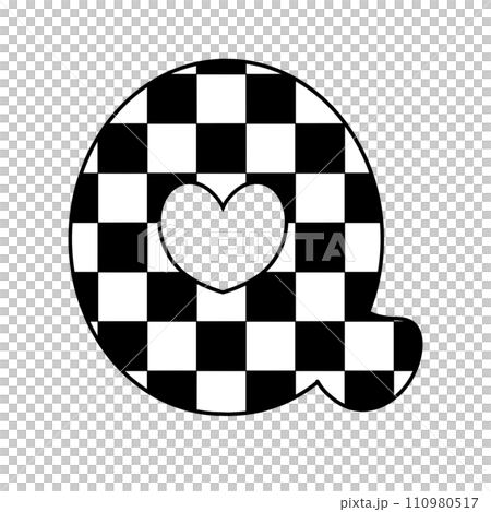alphabet letter checkered typography y2k groovy retro  110980517