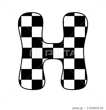 alphabet letter checkered typography y2k groovy retro  110980526