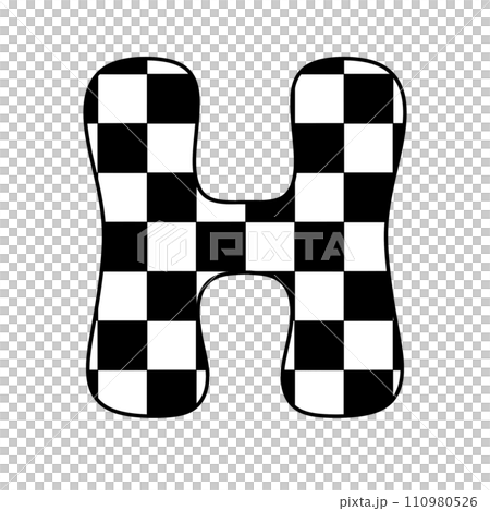 alphabet letter checkered typography y2k groovy retro  110980526