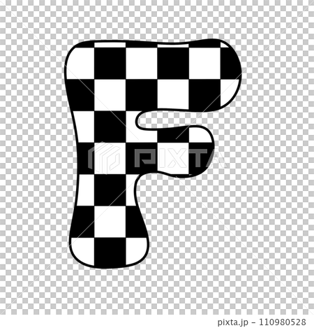 alphabet letter checkered typography y2k groovy retro  110980528