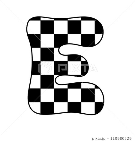 alphabet letter checkered typography y2k groovy retro  110980529