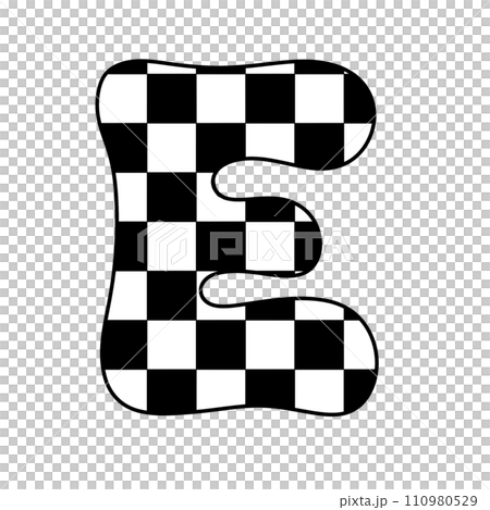 alphabet letter checkered typography y2k groovy retro  110980529