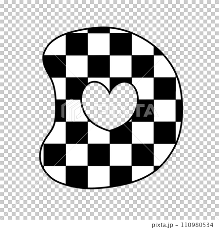 alphabet letter checkered typography y2k groovy retro  110980534
