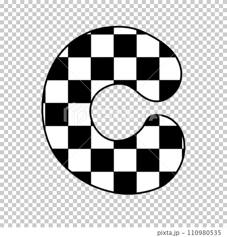 alphabet letter checkered typography y2k groovy retro  110980535