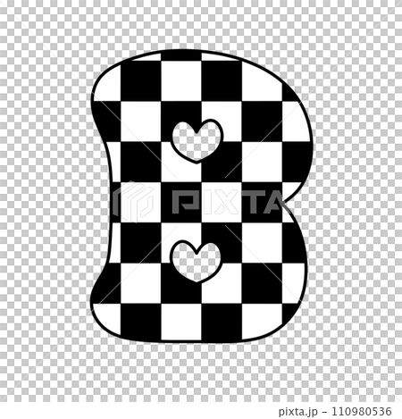 alphabet letter checkered typography y2k groovy retro  110980536
