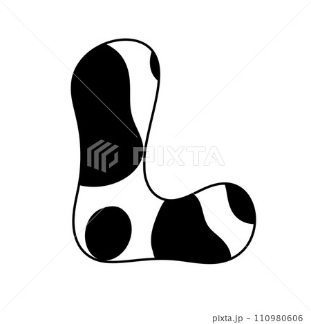 Cow spots letter Cow skin monogram Farm animal alphabet Cow spots letter Cow skin monogram Farm animal alphabet 110980606