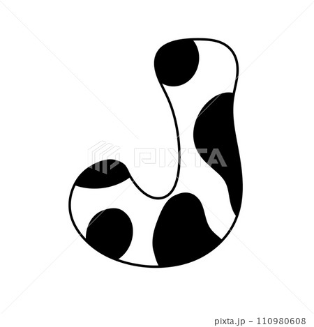 Cow spots letter Cow skin monogram Farm animal alphabet 110980608