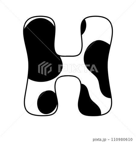 Cow spots letter Cow skin monogram Farm animal alphabet Cow spots letter Cow skin monogram Farm animal alphabet 110980610