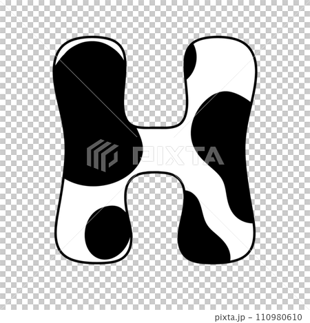 Cow spots letter Cow skin monogram Farm animal alphabet 110980610