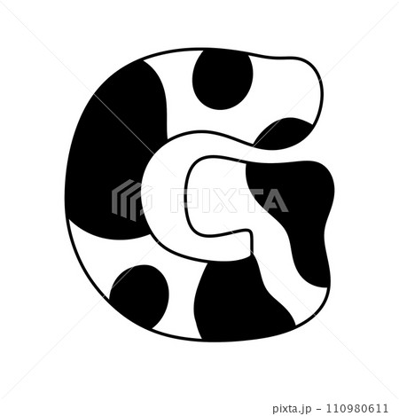 Cow spots letter Cow skin monogram Farm animal alphabet Cow spots letter Cow skin monogram Farm animal alphabet 110980611