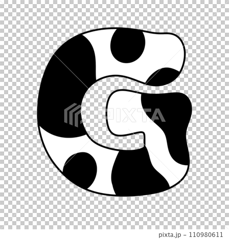 Cow spots letter Cow skin monogram Farm animal alphabet 110980611