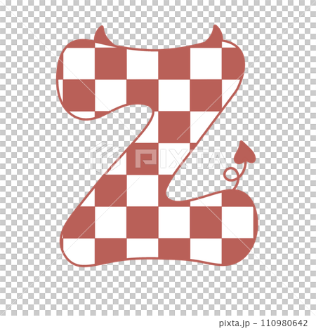 letter devil horn demon evil typeface alphabet checkered horror typography y2k monster groovy retro pink halloween and valentine 110980642