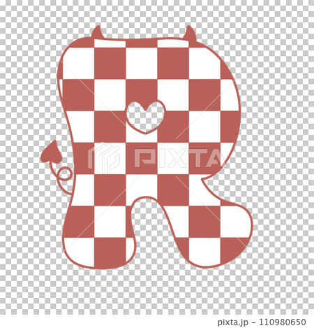 letter devil horn demon evil typeface alphabet checkered horror typography y2k monster groovy retro pink halloween and valentine 110980650