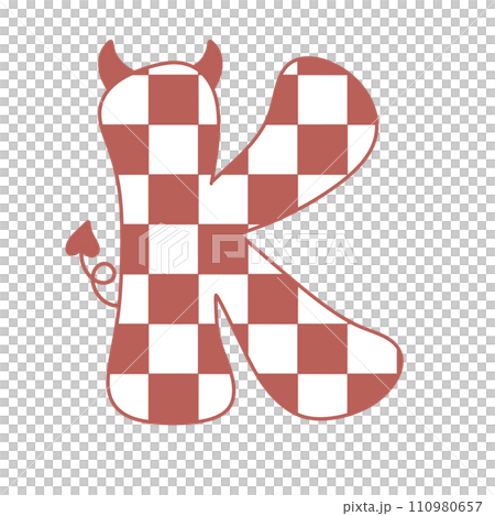 letter devil horn demon evil typeface alphabet checkered horror typography y2k monster groovy retro pink halloween and valentine 110980657
