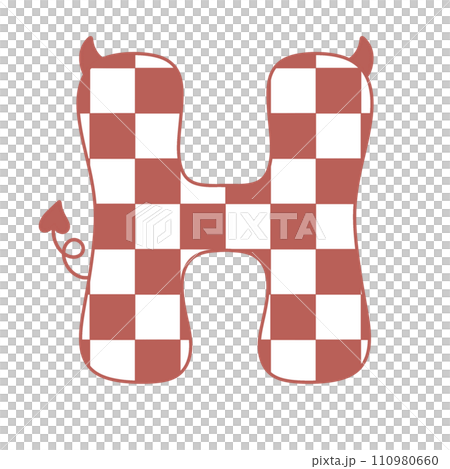 letter devil horn demon evil typeface alphabet checkered horror typography y2k monster groovy retro pink halloween and valentine 110980660