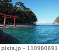 西伊豆・戸田の諸口神社鳥居と富士山 110980691