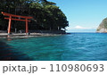 西伊豆・戸田の諸口神社鳥居と富士山 110980693