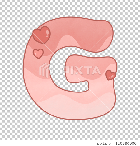 Pink heart valentine alphabet letter Pink heart valentine alphabet letter 110980980