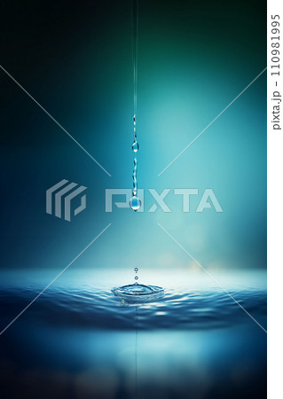 水の中に落ちていく水滴のイラスト素材 [110981995] - PIXTA