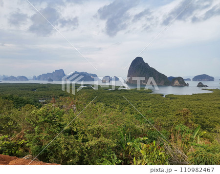 View of the sea from the mountain. Samet Nangshe Viewpoint in Thailand. View of the sea from the mountain. Samet Nangshe Viewpoint in Thailand. 110982467