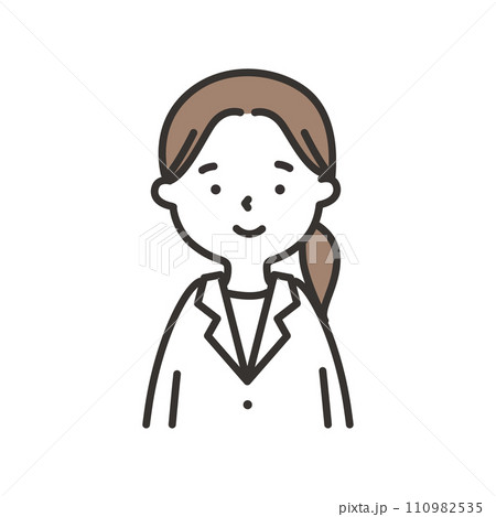 ほほえむ白衣を着た女性のイラスト 110982535
