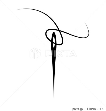 sewing needle vector icon 110983313
