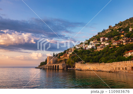 Tersane shipyard at Alanya Castle in Turkey 110983676