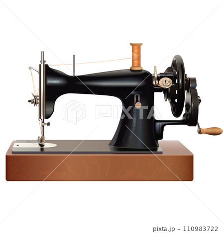 Vector Vintage Manual Sewing Machine 110983722
