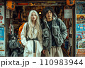 young asian couple on city street 110983944