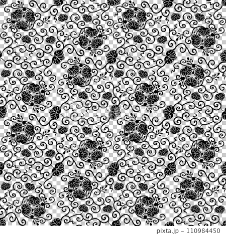 文様 三つ葉葵唐草 文様 三つ葉葵唐草 110984450