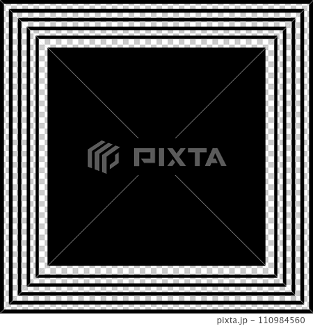 Geometric Square Picture Frame. Black and White Background. Vector Art. Geometric Square Picture Frame. Black and White Background. Vector Art. 110984560