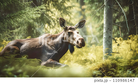 野生のヘラジカ 野生のヘラジカ 110986147