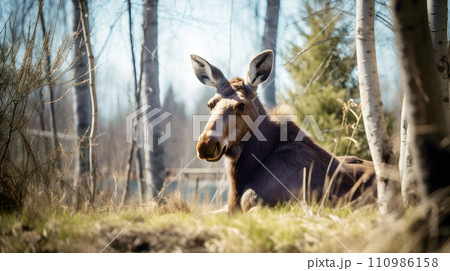 野生のヘラジカ 野生のヘラジカ 110986158