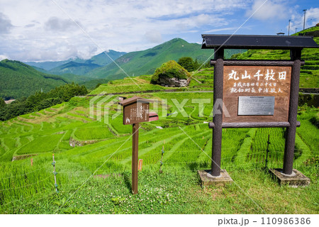 《夏の丸山千枚田・日本棚田百選》三重県・熊野市 《夏の丸山千枚田・日本棚田百選》三重県・熊野市 110986386