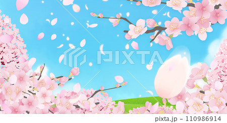 シンプルな満開の桜のイラスト シンプルな満開の桜のイラスト 110986914