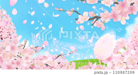 シンプルな満開の桜のイラスト シンプルな満開の桜のイラスト 110987209