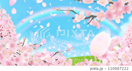 シンプルな満開の桜のイラスト シンプルな満開の桜のイラスト 110987222