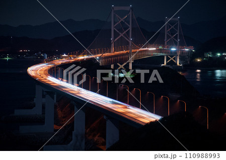 大鳴門橋 夜景_淡路島サイド 大鳴門橋 夜景_淡路島サイド 110988993