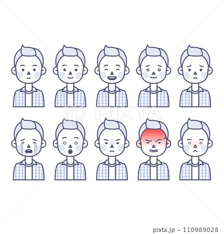 young man who expresses a lot of emotions young man who expresses a lot of emotions 110989028