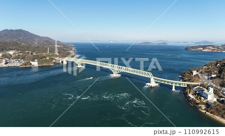 大畠瀬戸【周防大島大橋】ドローン空撮_No17 大畠瀬戸【周防大島大橋】ドローン空撮_No17 110992615