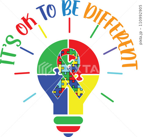 It's Ok To Be Different, Proud Autism, Autism Day, Vector Illustration File 110992905