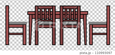 Furniture illustration of tables and chairs used in dining tables and restaurants Furniture illustration of tables and chairs used in dining tables and restaurants 110993097