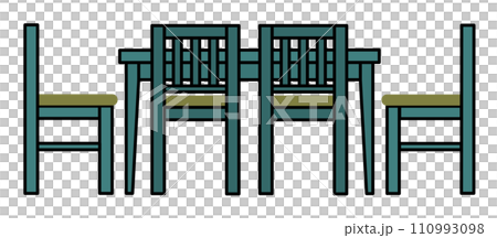 Furniture illustration of tables and chairs used in dining tables and restaurants Furniture illustration of tables and chairs used in dining tables and restaurants 110993098