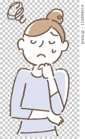 悩む　女性　イラスト 110994014