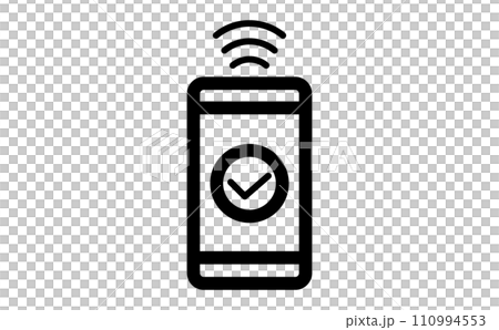 行動支付通訊的黑線繪圖圖標 行動支付通訊的黑線繪圖圖標 110994553