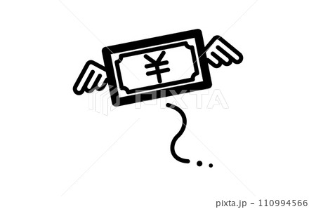 消費をイメージした黒の線画アイコン 消費をイメージした黒の線画アイコン 110994566