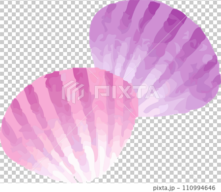 Shellfish summer sea icon watercolor decoration illustration material 110994646