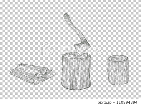 靈感來自砍柴的手繪插圖 110994894